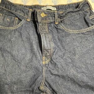Zara Women's Dark Blue Straight Jeans
